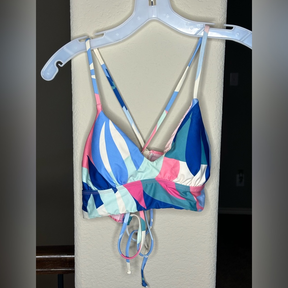 Splendid Multicolor Abstract Bikini Top NWOT Cut # 42352 Size S Beach Bohemian